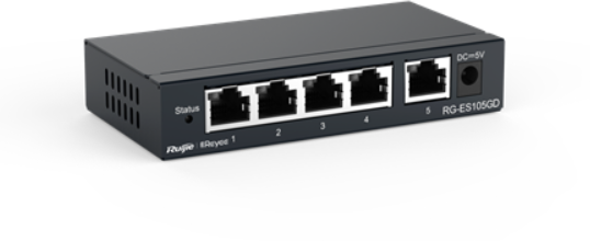 Коммутатор Reyee 5-Port Gigabit unmanaged Switch, 5 Gigabit RJ45 Ports ,Steel Case (RG-ES105GD) Ruijie - фото №1