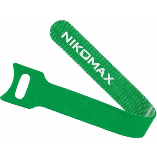 Стяжка-липучка NIKOMAX с мягкой пряжкой, 150x12 мм, зеленая, 10 шт. NMC-CTV150-12-SB-GN-10