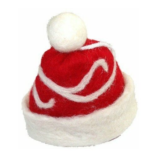 Украшение декоративное шапка Деда Мороза, 1 шт, 11 см, в пакете, фетр N069742