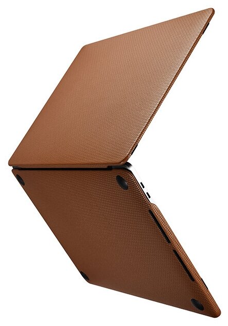 Чехол-накладка из натуральной кожи iCarer для MacBook Pro 14 2021 M1 Pro/ M1 Max (Модель A2442) Коричневый