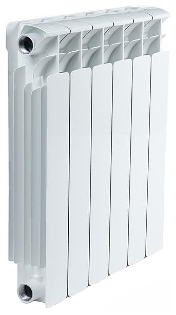 Радиатор биметаллический Rifar Base Ventil 500 мм 6 секций 3/4 нижнее правое подключение белый - фотография № 1