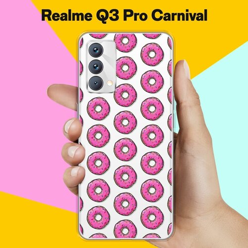 Силиконовый чехол на realme Q3 Pro Carnival Edition Пончики / для Реалми Ку 3 Про Карнивал чехол книжка mypads для realme gt master edition realme q3 pro carnival реалми gt master edition q3 pro carnival телячья кожа коричневый