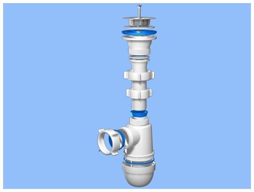 Сифон для раковины Ани Пласт 1.1/2"*40 с выпуском - фото №3