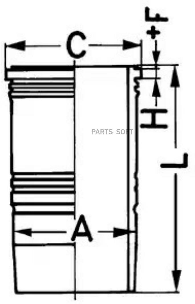 KOLBENSCHMIDT 89324110 Гильза MAN D2866LE (51.01201.0324) (с уплотнительными кольцами) KS