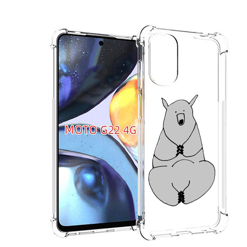 Чехол MyPads Серый медведь для Motorola Moto G22 4G задняя-панель-накладка-бампер