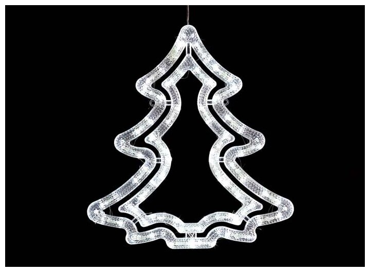 ULD-H3543-070/STA WHITE IP20 XMAS TREE Фигура светодиодная "Ёлочка", 35х43 см. Подвесная. 70 светодиодов. Белый свет. Провод прозрачный. TM Uniel.