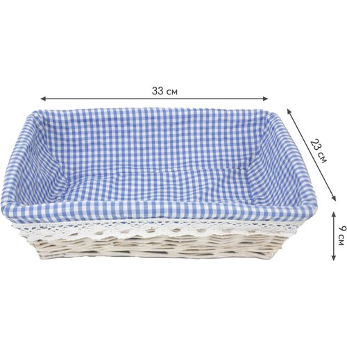 Корзинка плетеная с тканевой вставкой с рисунком