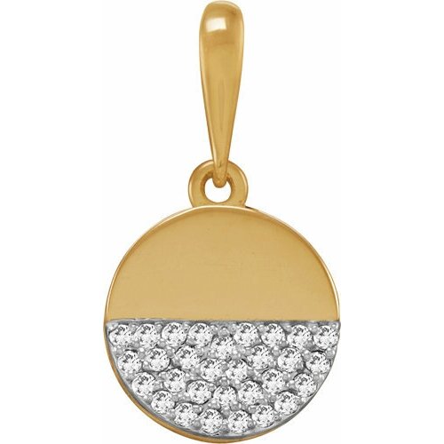 фото Подвеска diamant online, золото, 585 проба, фианит, размер 1.5 см.