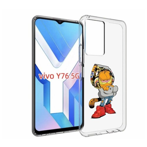 Чехол MyPads модный-котяра детский для Vivo Y76 5G задняя-панель-накладка-бампер