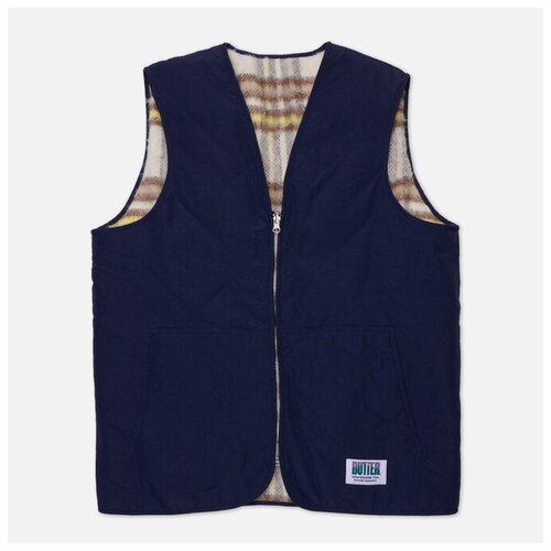 Мужской жилет Butter Goods Reversible Hairy Plaid синий, Размер S