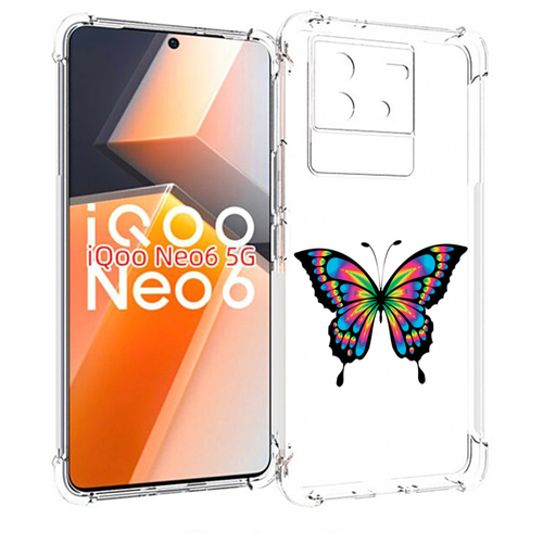 Чехол MyPads мини-бабочка для Vivo iQoo Neo 6 5G задняя-панель-накладка-бампер