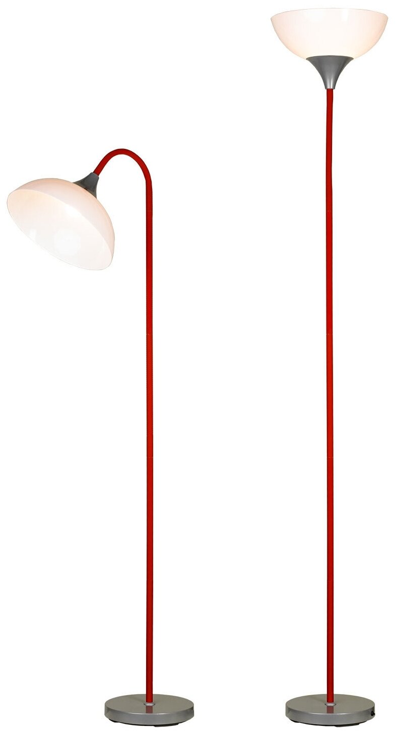 Торшер изогнутый в виде фонаря красный E27 LGO LSP-0507