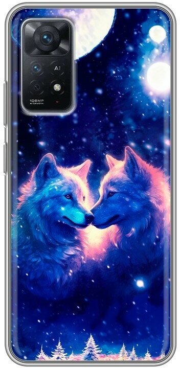 Дизайнерский силиконовый чехол для Сяоми Редми Ноут 12 Про 4Ж / Xiaomi RedMi Note 12 Pro 4G Волк и волчица