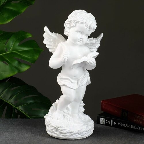 Фигура Ангел с книгой белый 16х16х34см металлическая фигура ангел