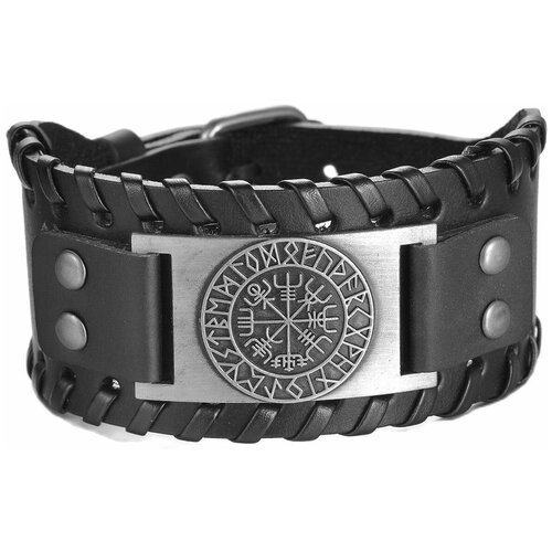 фото Браслет, металл, серебряный, черный нет бренда