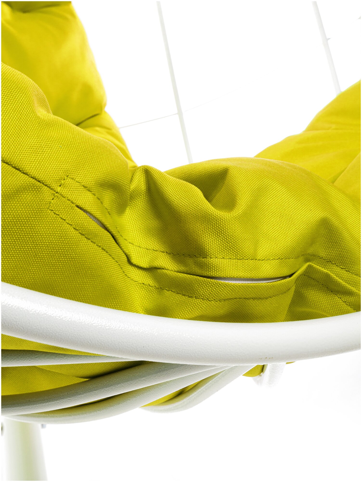 Подвесное кресло m-group капля без ротанга белое, желтая подушка - фотография № 11