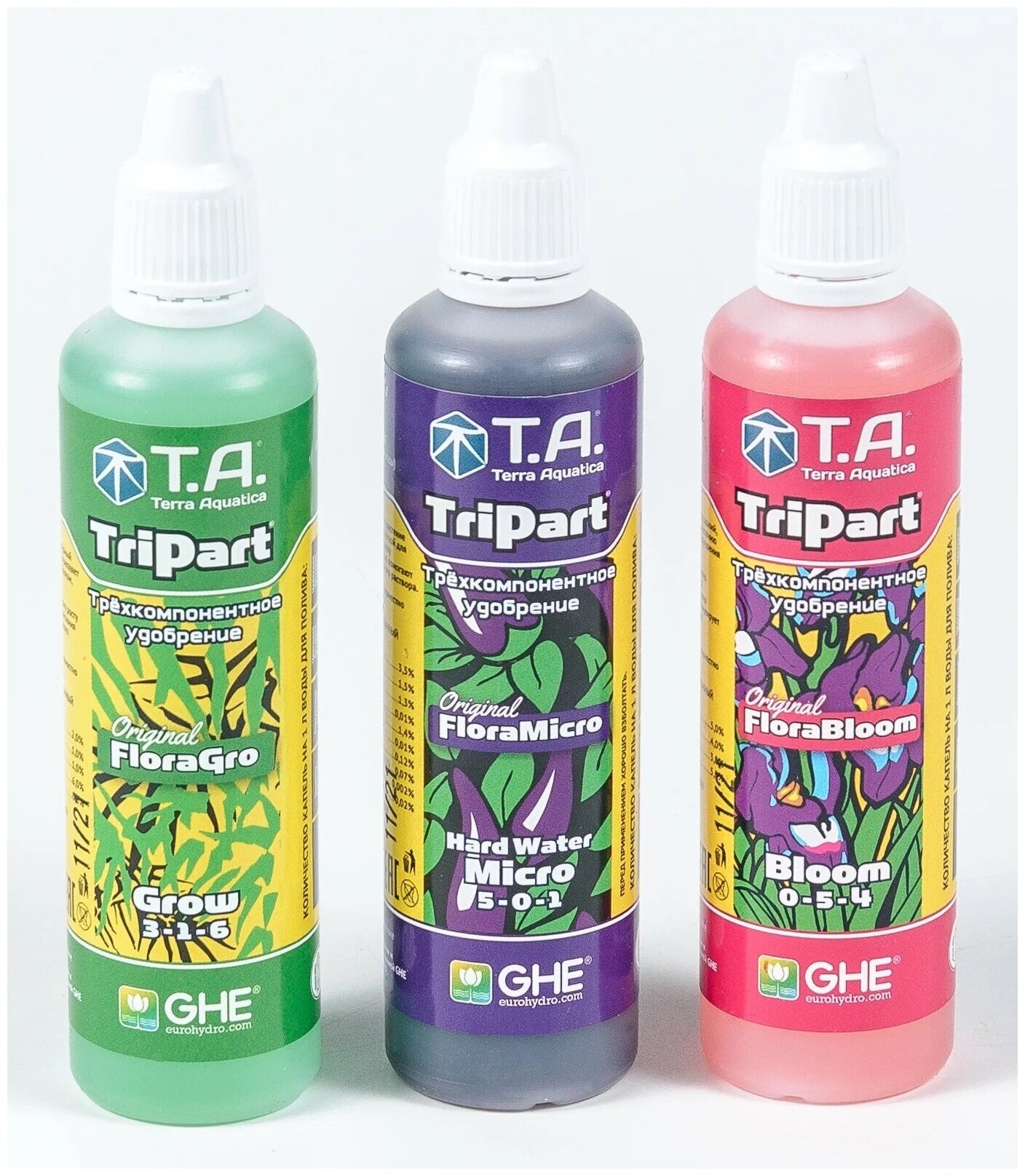 Удобрение Terra Aquatica TriPart Grow + Bloom + Micro, 0.18 л, 0.18 кг, количество упаковок: 3 шт.