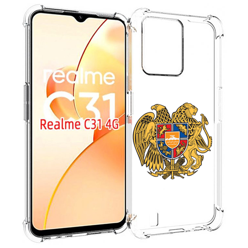 чехол mypads герб флаг армении для oppo realme c31 задняя панель накладка бампер Чехол MyPads герб-армении для OPPO Realme C31 задняя-панель-накладка-бампер