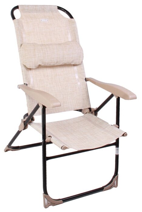 Кресло-шезлонг складное, 75x59x109 см, цвет песочный