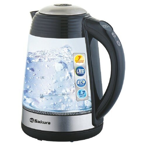 Электрочайник Sakura SA-2729DBK 17 стекл 7темп реж LED дисплей 217800₽