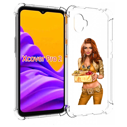 Чехол MyPads золотая-девочка-с-подарком женский для Samsung Galaxy Xcover Pro 2 задняя-панель-накладка-бампер