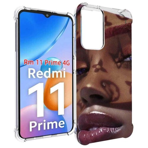 Чехол MyPads лицо девушки тень женский для Xiaomi Redmi 11 Prime 4G задняя-панель-накладка-бампер