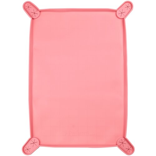 Силиконовый коврик-лоток Japan Premium Pet с бортиком для собачьих пелёнок, 44х31х1,5 см, розовый