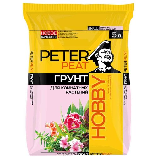 грунт peter peat линия hobby для комнатных растений 5 л 1 6 кг Грунт PETER PEAT Линия Hobby для комнатных растений, 5 л, 2 кг