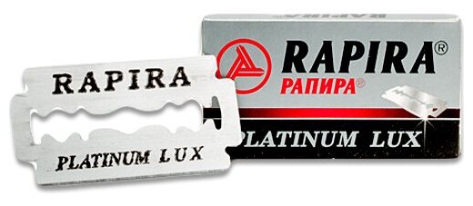 Лезвия RAPIRA PLATINUM LUX (Платина Люкс), 20 пачек по 5 лезвий (100 лезвий), двусторонние классические для Т-образного станка