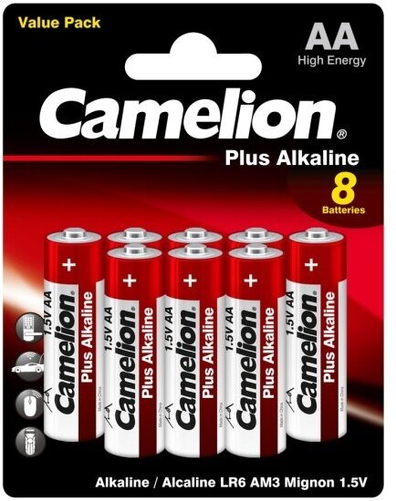 Элемент питания Camelion Plus Alkaline AA LR6 бл 8