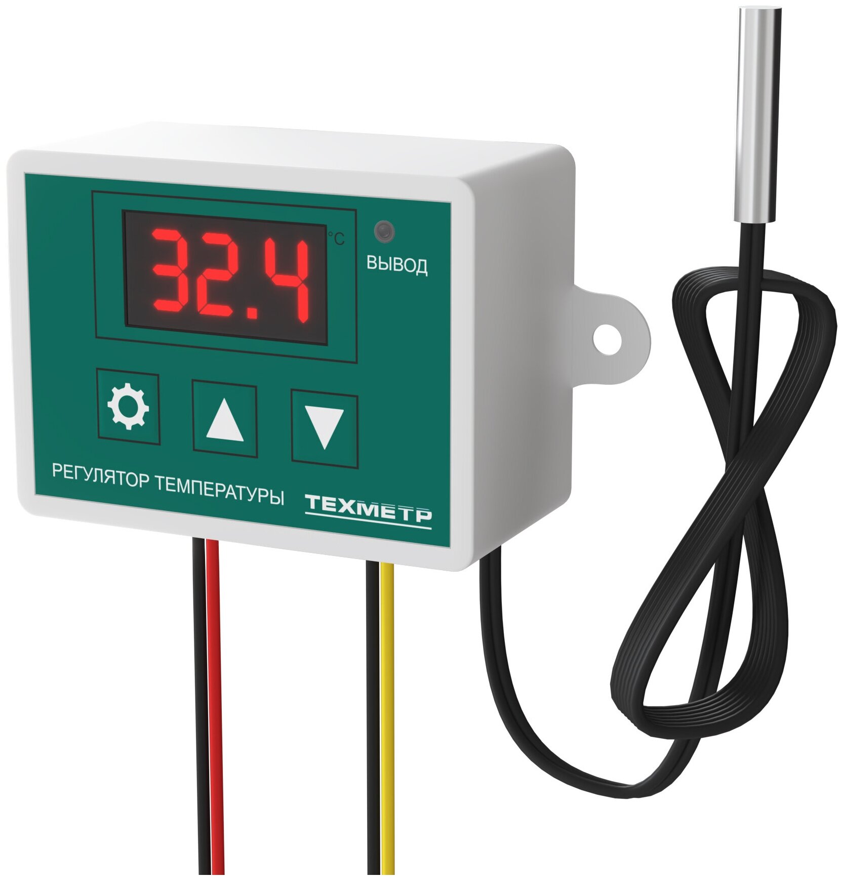 Терморегулятор термостат контроллер температуры для холодильника, инкубатора, брудера, отопления, теплого пола 220В 1500Вт техметр XH-W3002 (Зелёный) - фотография № 7