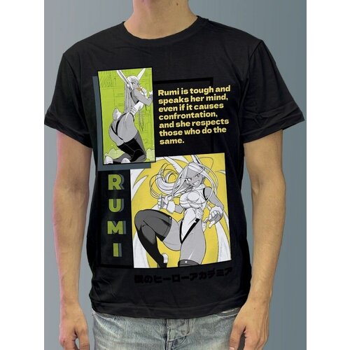 фото Футболка мужская черная из хлопка с dtf рисунком аниме my hero academia - 925 будь на стиле