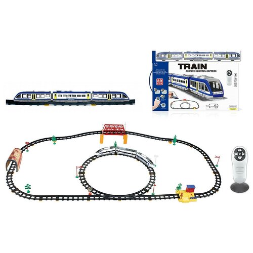 Железная дорога с пультом управления (длина полотна 618,5 см, свет, звук) - 2808Y-1 (LQ-2808Y-1)