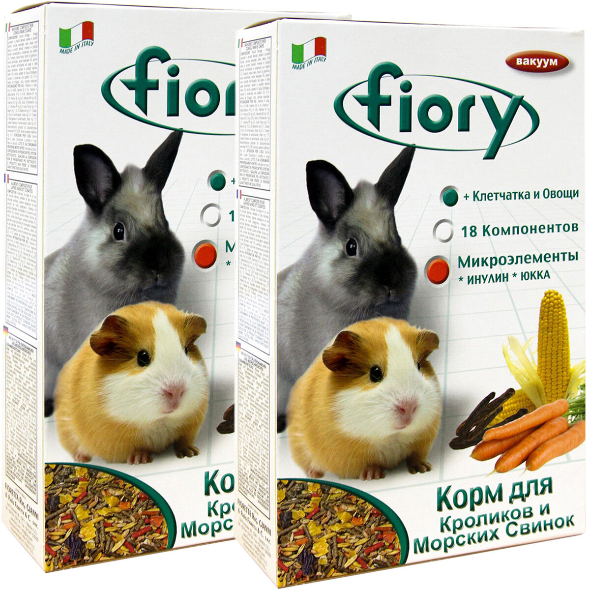 FIORY CONIGLIE E CAVIE – Фиори корм для морских свинок и кроликов (850 гр х 2 шт)