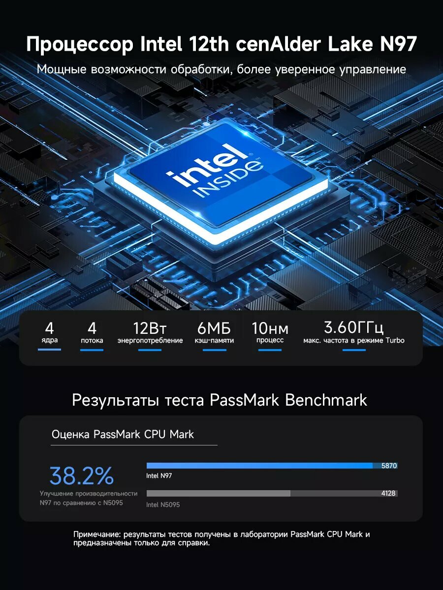 Мини ПК BMAX B4 Pro Intel N97 16 ГБ ОЗУ и 512 ГБ SSD Windows 11 — фото 1