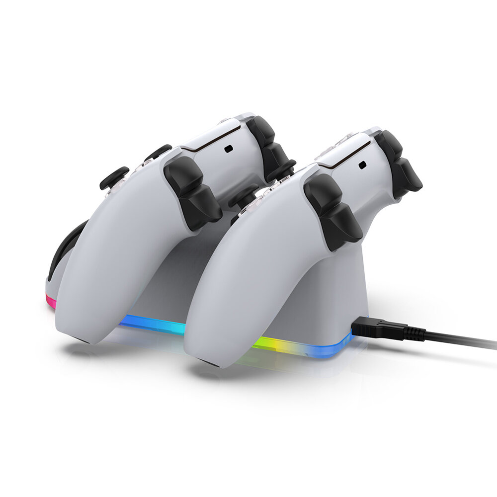 Зарядная док станция подставка для Dualshock PS5 с индикацией и RGB Dobe — фото 1