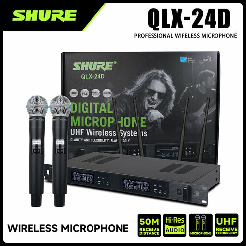 Shure QLX-24D производительность записи бар конференция радио цифровой беспроводной один к одному микрофону 51676₽