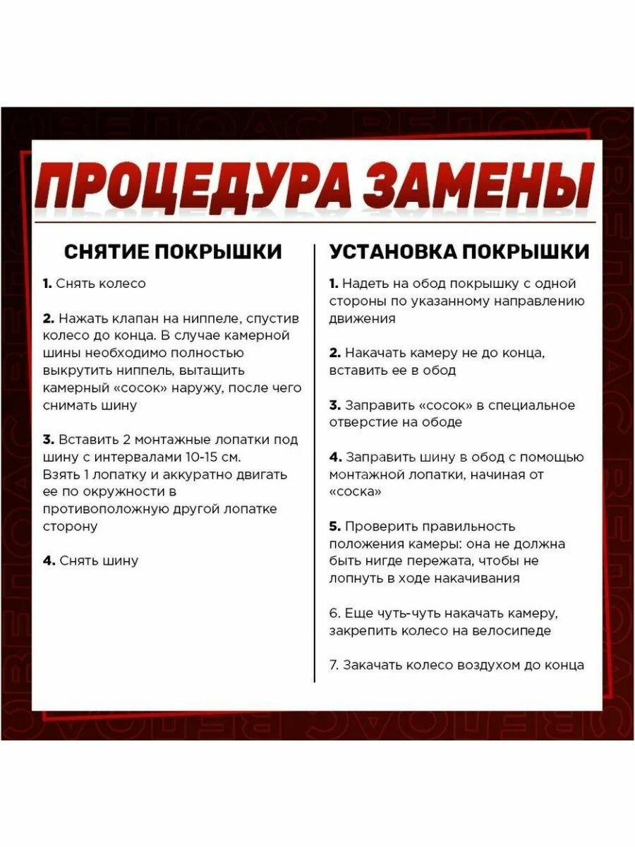 Покрышка для велосипеда, 26x2.125, упругая, резиновая, с металлическим кордом — фото 1