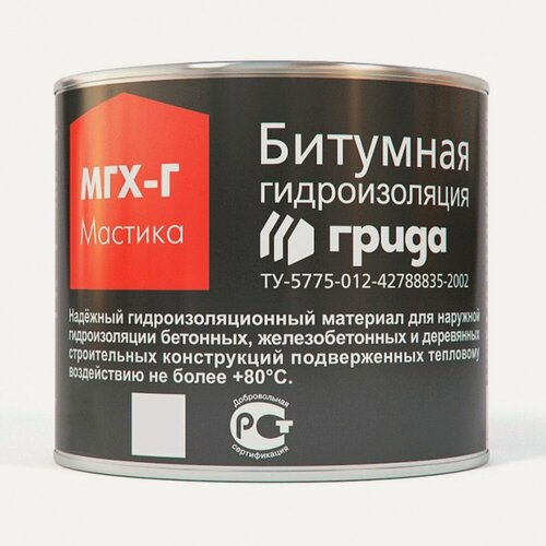 Изображение товара Мастика гидроизоляционная битумная Грида МГХ-Г (2кг)