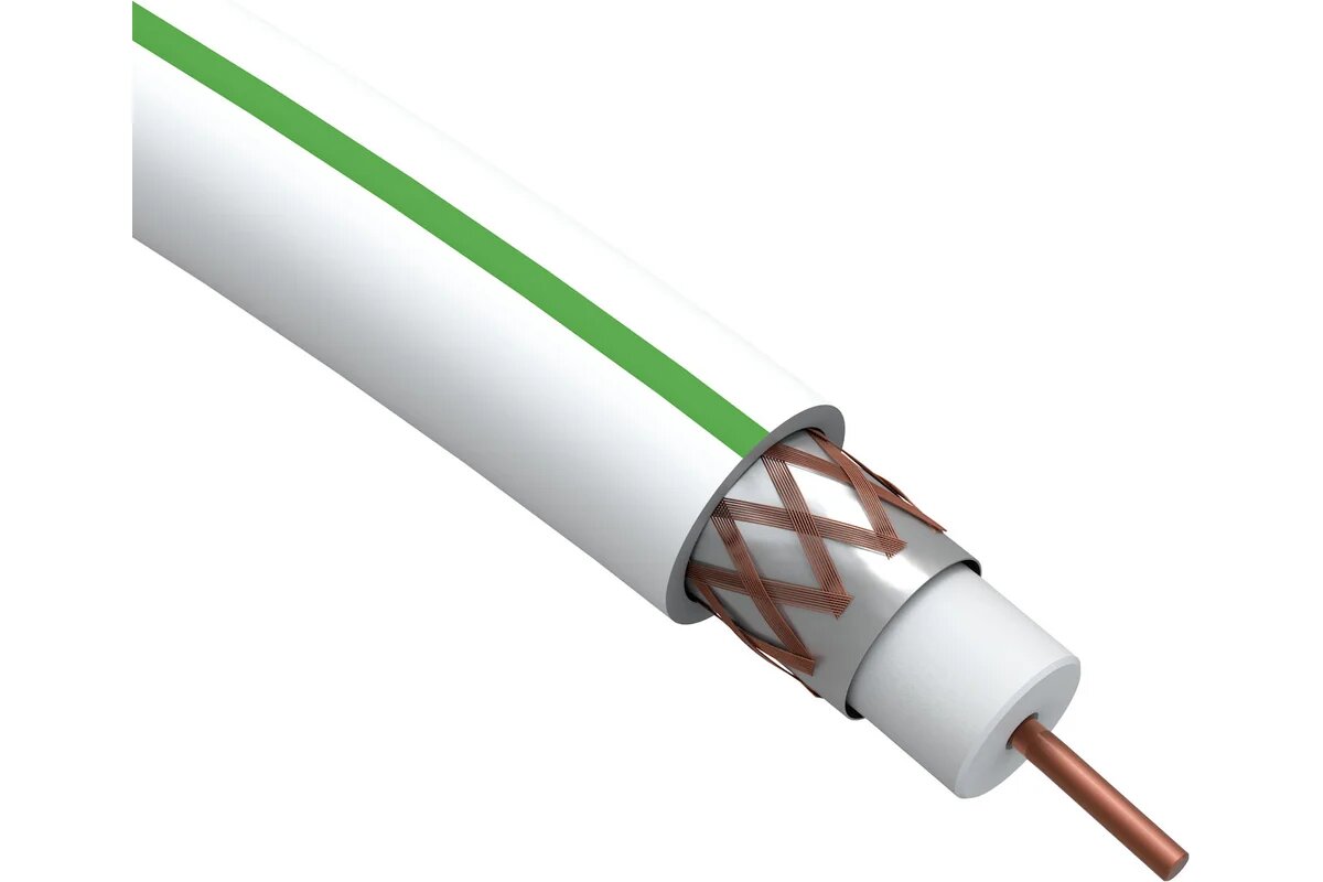 Коаксиальный кабель ЭРА SAT 703 B, 75 Ом, Cu/(оплётка Cu 75), PVC, цвет белый, бухта 10 м Б0044613