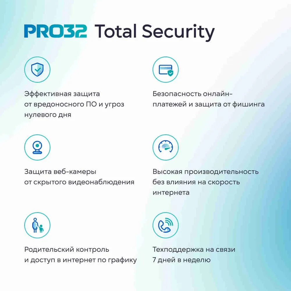 Антивирус PRO32 Total Security - базовая защита 1 устройство 1 ГОД — фото 1