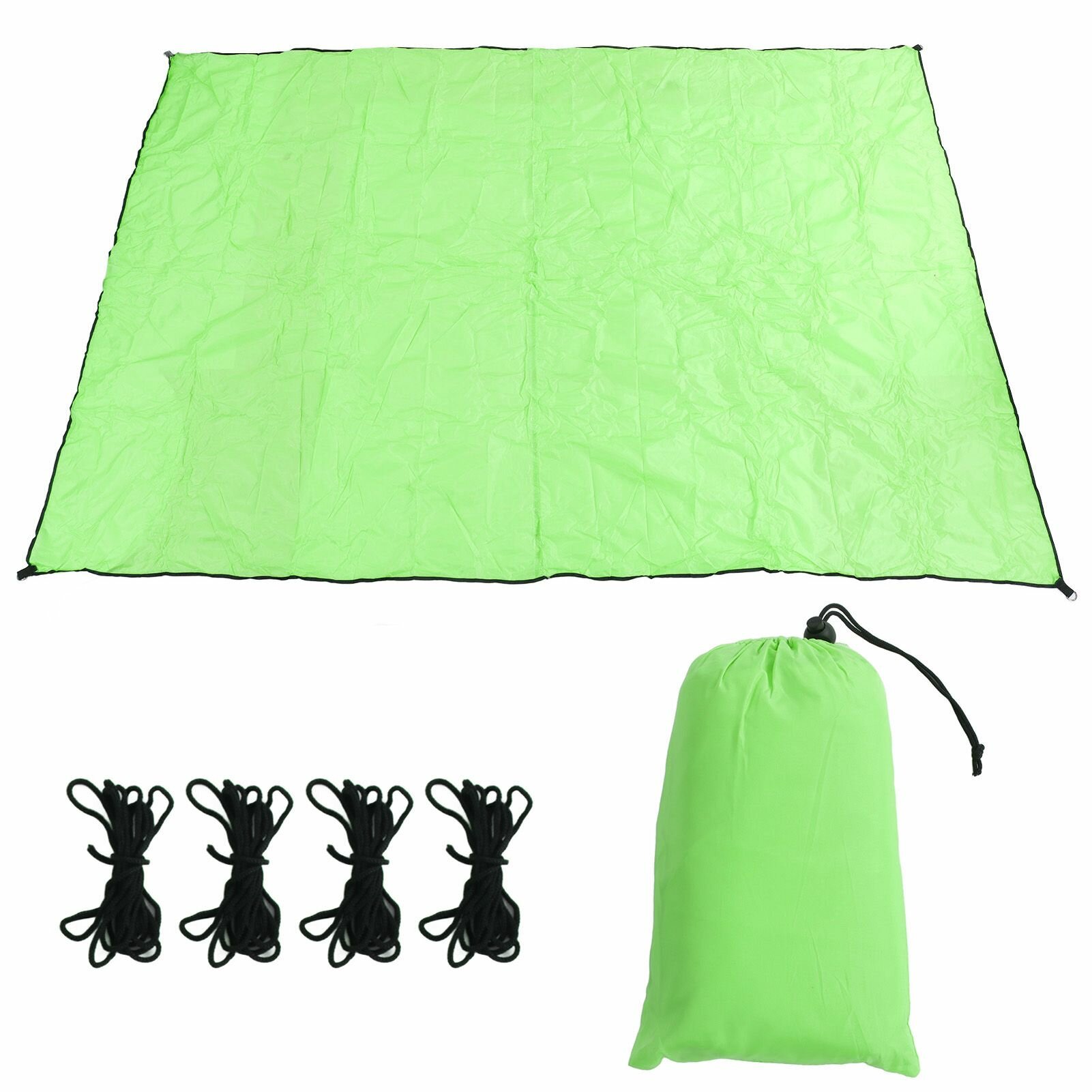 Прямоугольный брезентовый навес 2x3 м (зеленый 4 веревки)