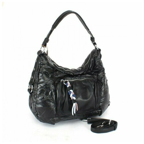 Сумка женская текстиль+иск/кожа BT-В 3693Е, 1отд, плечевой ремень, черный SALE 241695