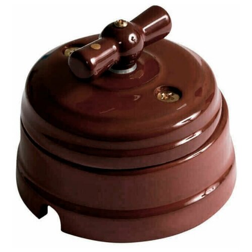 Выключатель ТМ мезонинъ Аврора 1-2 клавиши коричневый GE70401-04