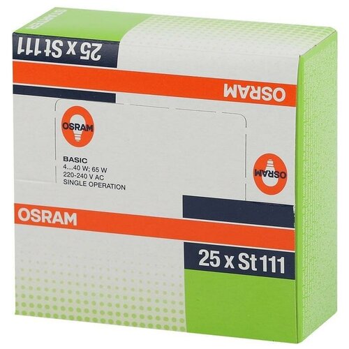 стартер для люминесц ламп osram st 111 4 65w 230v 25 шт уп Стартер для люминесц. ламп Osram ST 111 4-65W 230V 25 шт./уп. , 1 шт.