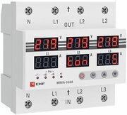 Реле напряжения и тока трехфазное с дисплеем MRVA-3 63A EKF MRVA-3-63A