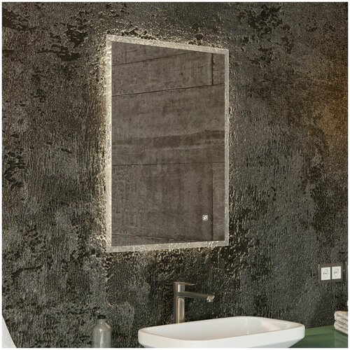 Зеркало для ванной с подсветкой стило 80 х 60 см сенсор с диммером