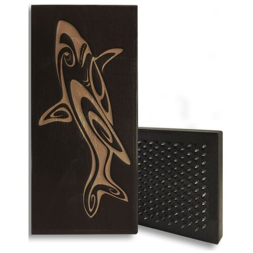 фото Доска садху с динамическими гвоздями, рыба - 107 шаг 10мм черная goodwood