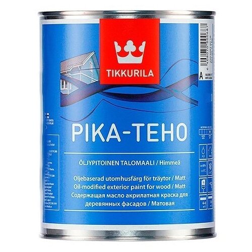 Краска акриловая Tikkurila Pika-Teho матовая бесцветный 2.7 л краска акриловая tikkurila pika teho влагостойкая матовая белый 2 7 кг