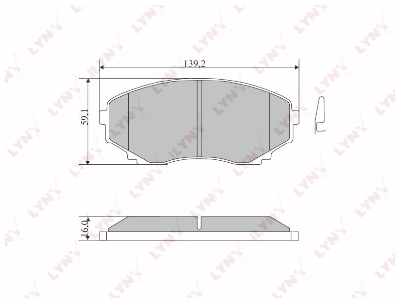 Колодки тормозные дисковые перед LYNXauto BD-5113